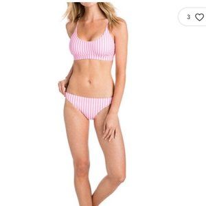 Vineyard Vines pink striped bikini top brand newM